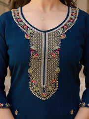 Beautiful Viscose Chanderi Embroidery With Beads Work Dress