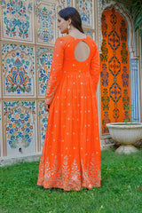 Party-wear Georgette Thread With Sequence Work Gown