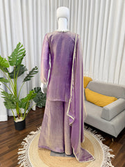 Elegant Fendy Silk Thread Sequence Work Sarara Set