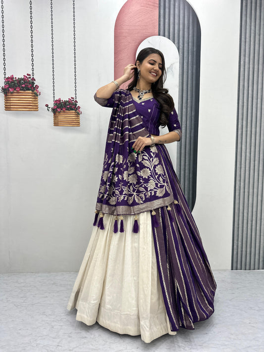 Traditional Wedding Special Jacquard Silk Lehenga Saree