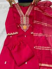 Beautiful Vatican Silk Embroidery With Sequence Work Dress