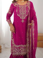 Beautiful Party-wear Georgette Cording Dori Embroidery & Sequence Work Suit