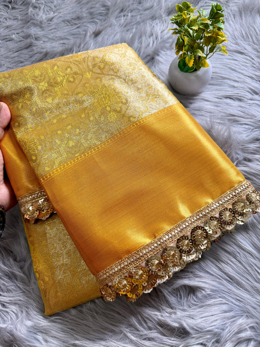 South Indian Special Soft Silk Banarsi Hand-loom Work Saree