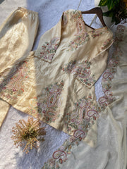 Party-wear Fendy Sequence Embroidery Work Top Palazzo