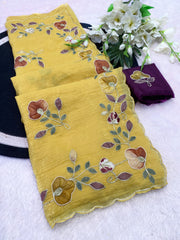 Party-wear Multi Color Patch Work Handwork Designer Saree