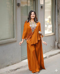 Stylish Air Tex Chinon Sequence Embroidery Work Co-ord Set