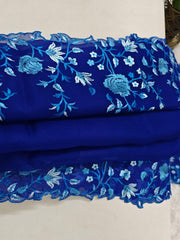 Elegant Georgette Embroidery Work Saree