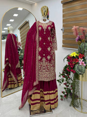 Beautiful Georgette Codding Sequence Embroider Work Suit