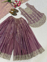 Beautiful Fendy Silk Sequence Embroidery Work Sharara