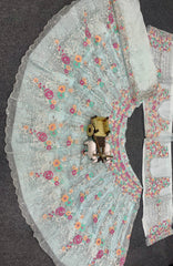 Party-wear Organza Silk Embroidery Sequence Work Lehenga Choli