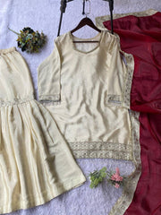 Festive Special Chinon Silk Sequence Embroidery Work Sharara