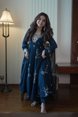 Party-wear Georgette Sequence Embroidery Work Gown