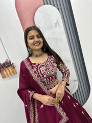 Festival Special Vichitra Silk Embroidery Sequence Work Lehenga With Stitched Blouse