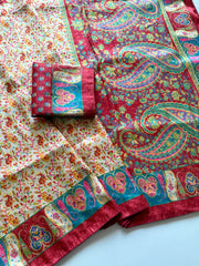 Beautiful Digital Printed Pashmina Zari & Jacquard Weaving Saree