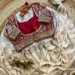 Beautiful Soft Rangoli Sequence Embroidery Work Saree With Stitched Blouse