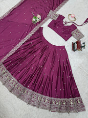 Beautiful Chinon Silk thread With Sequence Work Lehenga Choli