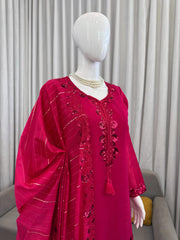 Designer Chanderi Thread Sequence Work Suit