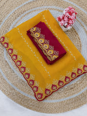 Beautiful Georgette Embroidery Work Saree