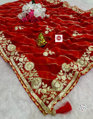 Beautiful Soft Georgette Lehriya Multi Saree