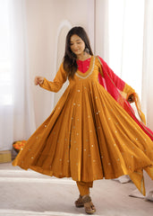 Beautiful Elegant Embroidered Sequence With Real Mirror Designer Gown