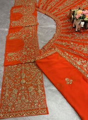 Party-wear Designer Georgette Embroidery & Sequence Real Mirror Work Lehenga Choli
