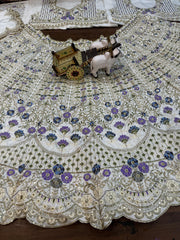 Reception Special Mono Satin Silk Coding Sequence Cut Work Lehenga Choli