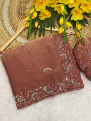 Party-wear Trending Beads Work Fendy Satin Silk Saree