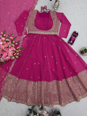 Designer Party Were Georgette Printed Work Gown