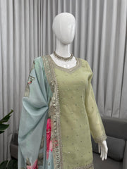 Party-wear Georgette Thread With Sequence Work Sharara Set