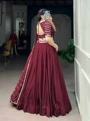 Attractive Rangoli Crush Sequence Embroidery Work Lehenga Choli