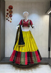Navratri Special Rayon Cotton Lehenga With Stitched Blouse