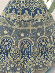 Party-wear Butterfly Net Sequins & Codding Embroidery Work Lehenga Choli