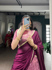 Traditional Dupion Silk Zari Weaving Work Lehenga Choli