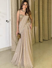 Perfect Party-wear Indo Western Georgette Ready To Wear Lehenga Saree