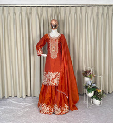 Party-wear Jimmy Choo Sequence Embroidery Work Sharara