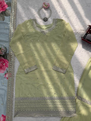 Party-wear Georgette Thread With Sequence Work Sharara Set