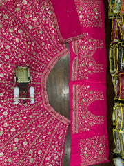 Beautiful Pink Georgette Embroidery Sequence Work Lehenga Choli