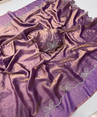 Trending Butterfly Border Rich Space Silk Saree
