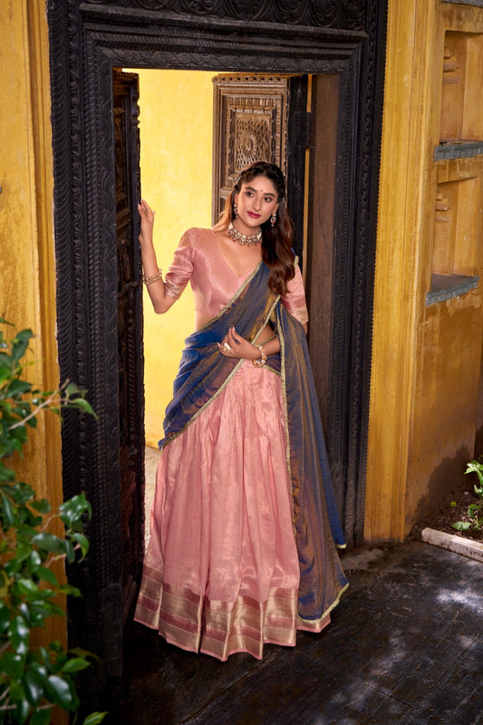 Traditional Festive Special Dupion Silk Zari Weaving Work Lehenga Choli