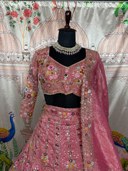 Beautiful Gold Crush Embroidery & Sequence Work Lehenga Choli
