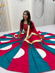 Navratri Special Cotton Gamthi Work Lehenga With Stitched Blouse