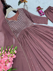 Designer Georgette Embroidery Sequence Work Salwar Suit