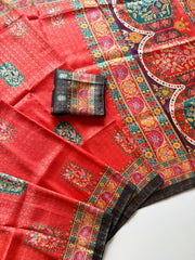 Beautiful Digital Printed Pashmina Zari & Jacquard Weaving Saree