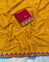 Beautiful Georgette Embroidery Work Saree