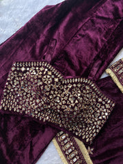 Winter Special Velvet Real Mirror With Embroidery Work Suit