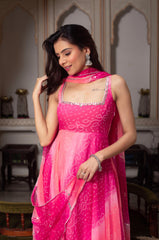 Pretty Pink Georgette With Digital Printed Gown