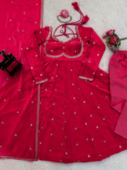 Beautiful Pink Fendy Silk Thread With Sequence Gown