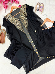 Rakshabandhan Georgette Sequence & Zari Embroidery Handwork Indo Western Set With Shrug