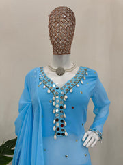 Beautiful Georgette Thread with Sequence With Real Mirror Suit