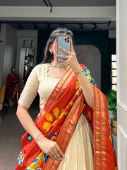 Festive Special Poly Kotha Printed Work Lehenga Choli